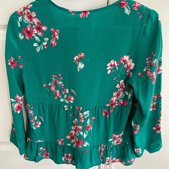 Sezane Silk Floral Button V-Neck Blouse - Picture 8 of 10